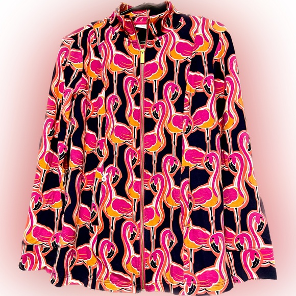 Crown & Ivy Flamingo Zip-up Jacket Petite Medium - Picture 1 of 4